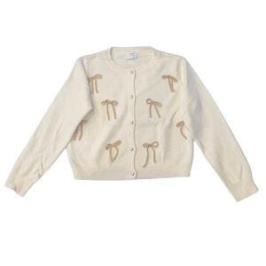 Anthropologie Luna Ivy 3D Bow Cardigan Sweater